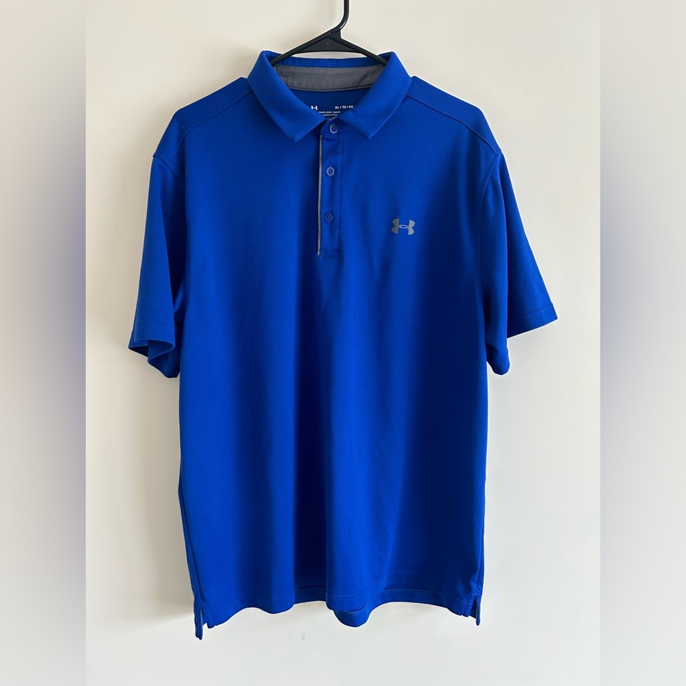 Men’s Under Armour Heatgear Golf Polo - color: blue - Size XL - Great Condition